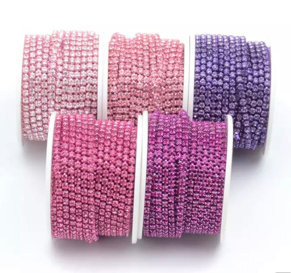 Ss6 Pink-Purple Rhinestone Chain Set 6 x 1 Yard, Promotions Promotions