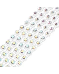 Ss8 AB on Transparent Plastic Rhinestone Banding, Crystal Lane Brand, Sold by yard Ss8 Plastic Rhinestone Banding Rope