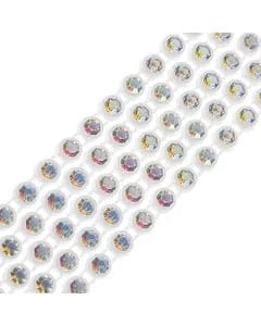 Ss8 AB on WHITE Plastic Rhinestone Banding, Crystal Lane Brand, Sold by yard Ss8 Plastic Rhinestone Banding Rope