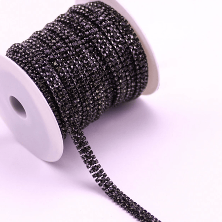 Ss6 Plastic Rhinestone Banding Chain Rope, CLEAR cut on various