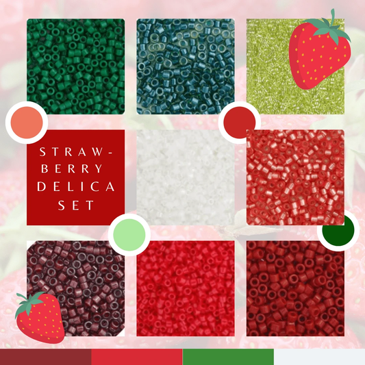 "Strawberry 2025" 8 Delica Set, Summer Promotions Delica Beads