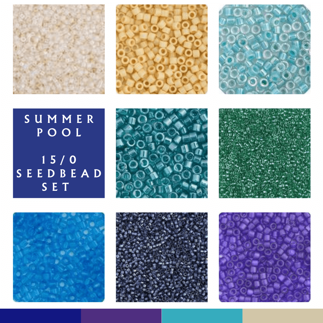 "Summer Pool" Delica Set, 8 Delica Beads Set, Promotion Promotions