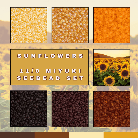 Sunflower 🌻 Set, 11/0 Miyuki Seed Beads, Set of 6 x 22g vials Promotions