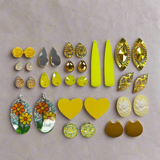 "Sunny Days" Yellow  Resin Gem Set, Promotions Promotions