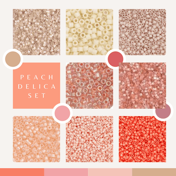 Very Peachy Delica Set, 8 Delica Beads Set, Spring Promotions Promotions