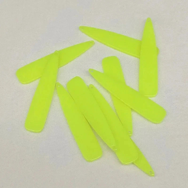 11*55mm Large Long Neon Teardrop Acrylic, Top hole, Resin Gems (Sold in Pair) Resin Gems