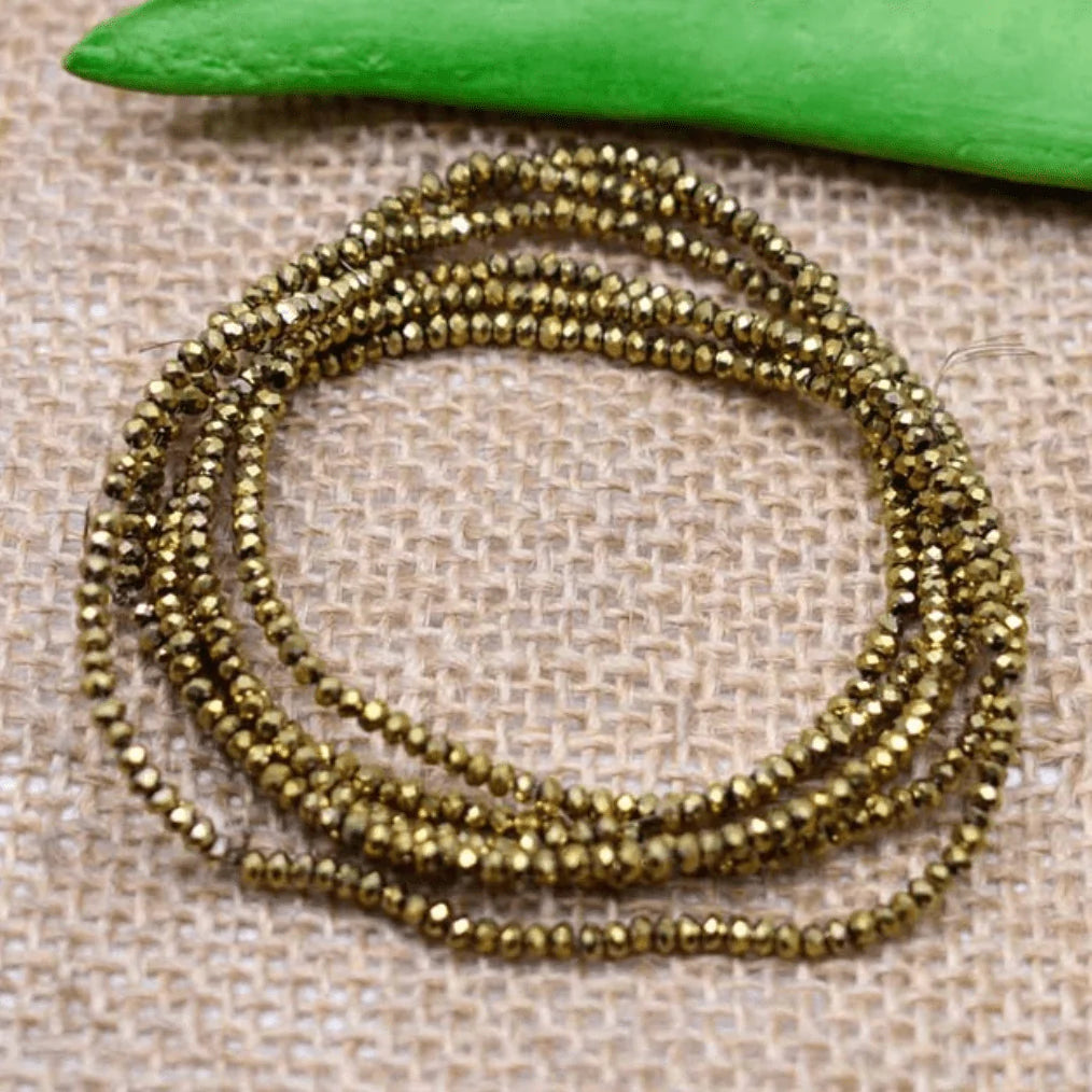 Sundaylace Creations & Bling Rondelle Beads 1*2mm Gold Metallic Rondelle Beads (190pcs)