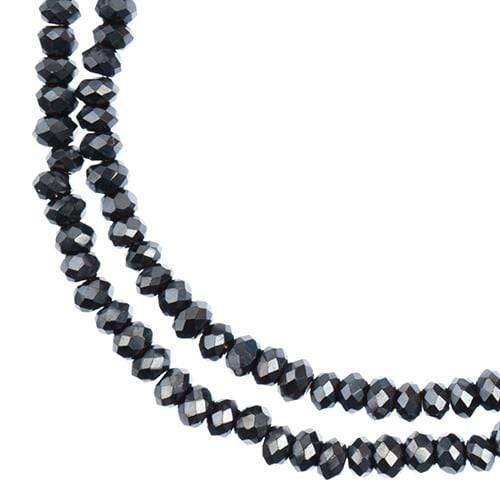 Crystal Lane Rondelle Rondelle Beads 1.5*2.5mm Crystal Lane Rondelle, Opaque Gunmetal Luster *Metallic