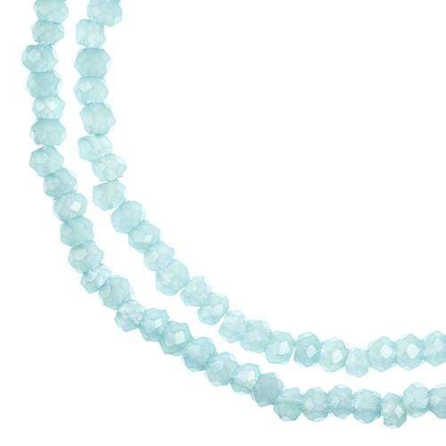 Sundaylace Creations & Bling Rondelle Beads 1.5*2.5mm Crystal Lane Rondelle, Opaque Light Blue
