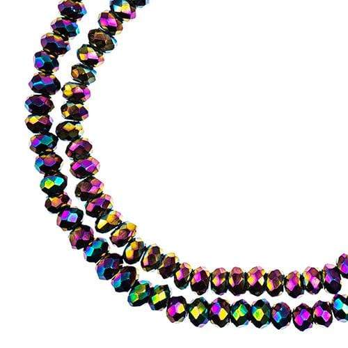Sundaylace Creations & Bling Rondelle Beads 1.5*2.5mm Crystal Lane Rondelle, Opaque Multi Color Iris *rainbow iris*