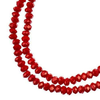 Sundaylace Creations & Bling Rondelle Beads 1.5*2.5mm Crystal Lane Rondelle, Opaque Red