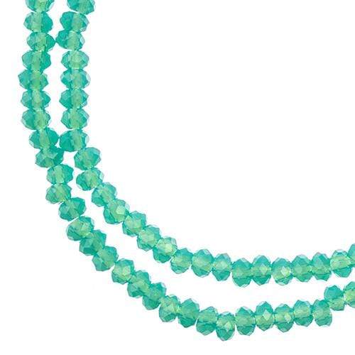 Sundaylace Creations & Bling Rondelle Beads 1.5*2.5mm Crystal Lane Rondelle, Opaque Turquoise Green
