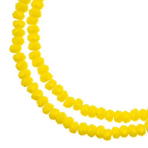 Sundaylace Creations & Bling Rondelle Beads 1.5*2.5mm Crystal Lane Rondelle, Opaque Yellow