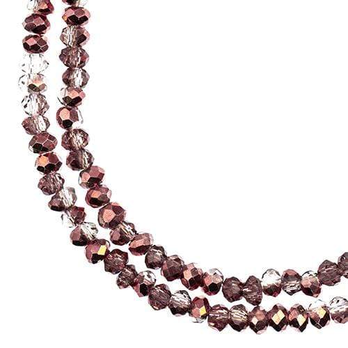 Sundaylace Creations & Bling Rondelle Beads 1.5*2.5mm Crystal Lane Rondelle, Transparent Crystal w/Half Copper Iris *Rose Gold