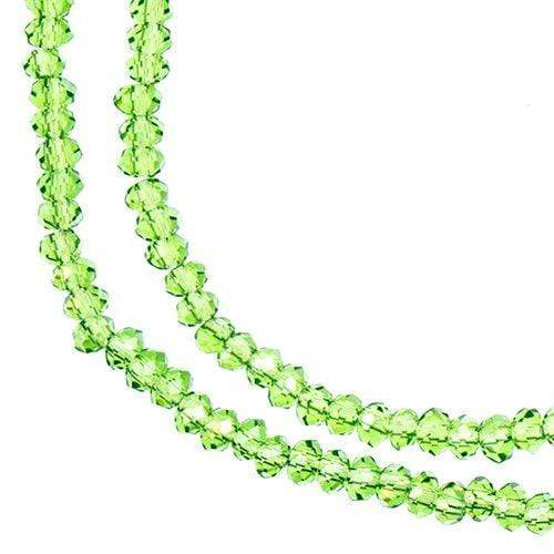 Sundaylace Creations & Bling Rondelle Beads 1.5*2.5mm Crystal Lane Rondelle, Transparent Green AB
