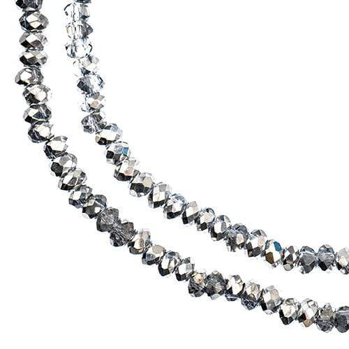 Sundaylace Creations & Bling Rondelle Beads 1.5*2.5mm Crystal Lane Rondelle, Transparent Half Silver Iris