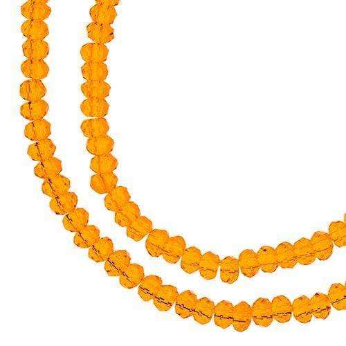 Sundaylace Creations & Bling Rondelle Beads 1.5*2.5mm Crystal Lane Rondelle, Transparent Orange