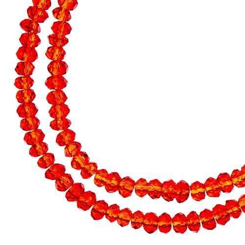 Sundaylace Creations & Bling Rondelle Beads 1.5*2.5mm Crystal Lane Rondelle, Transparent Red