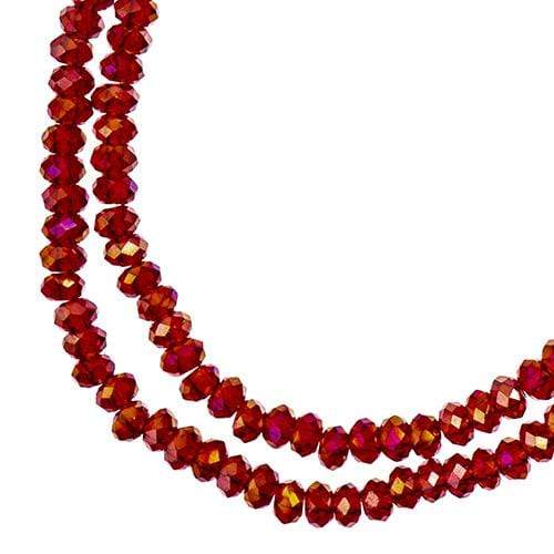 Sundaylace Creations & Bling Rondelle Beads 1.5*2.5mm Crystal Lane Rondelle, Transparent Red AB