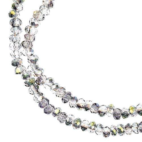 Sundaylace Creations & Bling Rondelle Beads 1.5*2.5mm Crystal Lane Rondelle,  Transparent Rose Green Luster