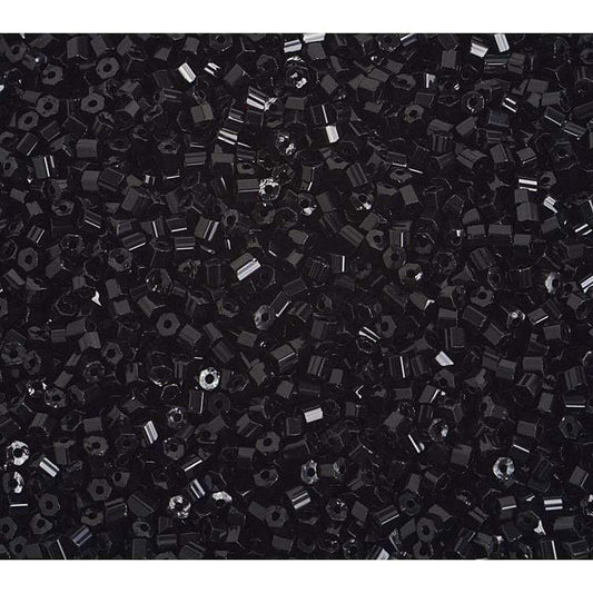 Preciosa Ornela 2-Cut Beads 22g 10/0 2-Cut Beads, Opaque Black