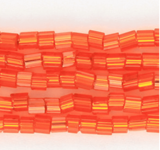 Preciosa Ornela 2-Cut Beads 10/0 2-Cut Beads, Orange Silver Lined Hanks