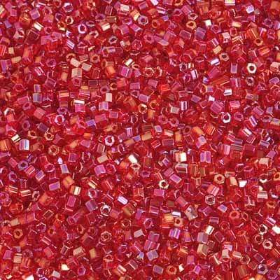 Sundaylace Creations & Bling 2-Cut Beads 10/0 2-cut Beads, Red AB Transparent
