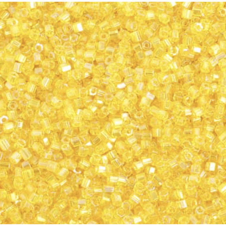Preciosa Ornela 2-Cut Beads 10/0 2-cut Beads, Yellow AB Transparent