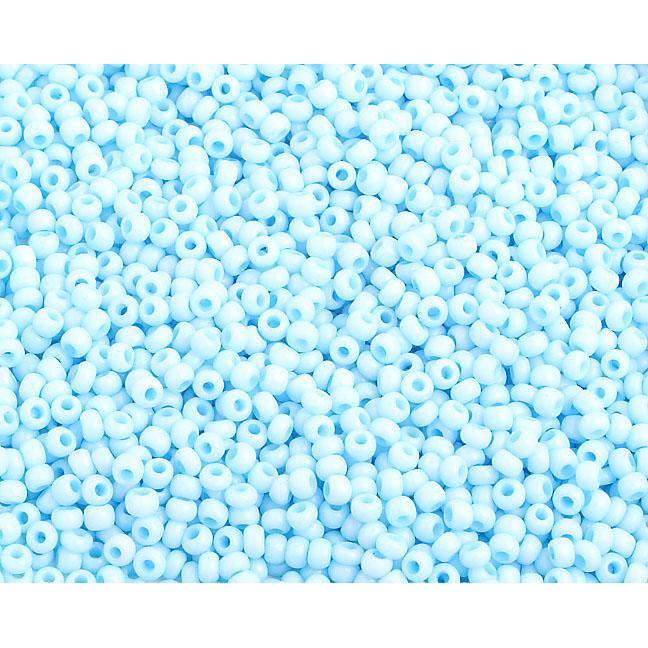 Preciosa Ornela 10/0 Preciosa Seed Beads 22g 10/0 Chalk Light Blue Matte Solgel, Precoisa Seed Beads, Hank or 22g