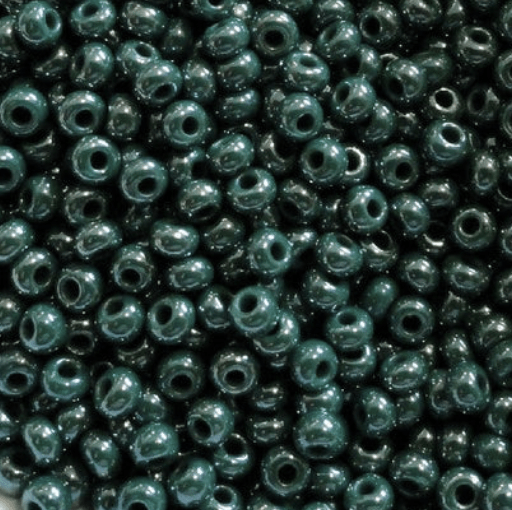 Preciosa Ornela 10/0 Preciosa Seed Beads 10/0 Dark Green Luster, Preciosa Seed Beads