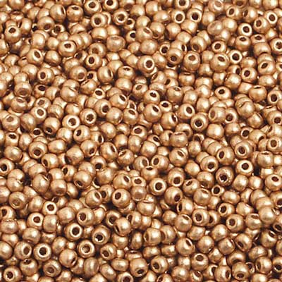 Preciosa Ornela 10/0 Preciosa Seed Beads 10/0 Gold Metallic *Semi-Matte* Preciosa Seed Beads (#65002211)