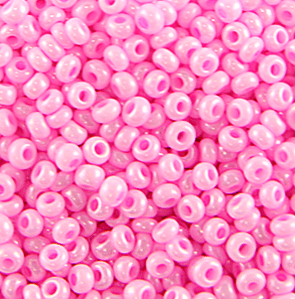 Preciosa Ornela 10/0 Preciosa Seed Beads 10/0 Highlighter Pink Chalk Solgel, Precoisa Seed Beads