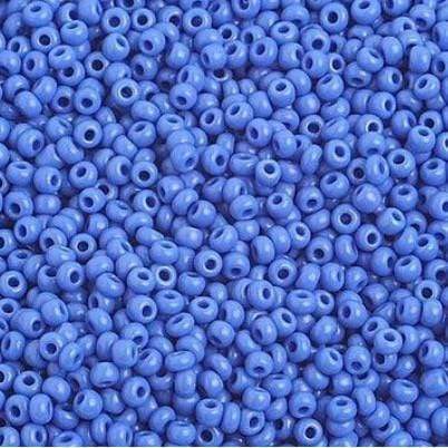Tiny Matte Bright Blue Seed Beads, Blue Ice Cream Matte Seed Beads