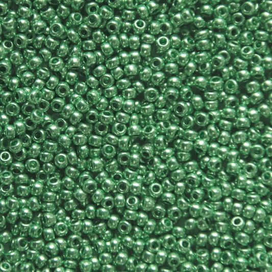 10/0 Metallic Bright Green, Preciosa Seed beads 10/0 Preciosa Seed Beads