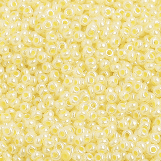 Sundaylace Creations & Bling 10/0 Preciosa Seed Beads 10/0 Pale Yellow Pearl Opaque Dyed  Preciosa Seed Beads