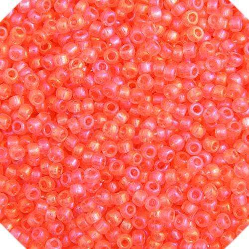 Sundaylace Creations & Bling 10/0 Preciosa Seed Beads 10/0 Transparent Salmon Pink Rainbow AB, Preciosa Seed Beads