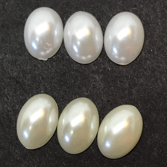Sundaylace Creations & Bling Pearl Gems 10*14mm, 10*8mm Mini Oval Pearl Resin Gem in White and Ivory