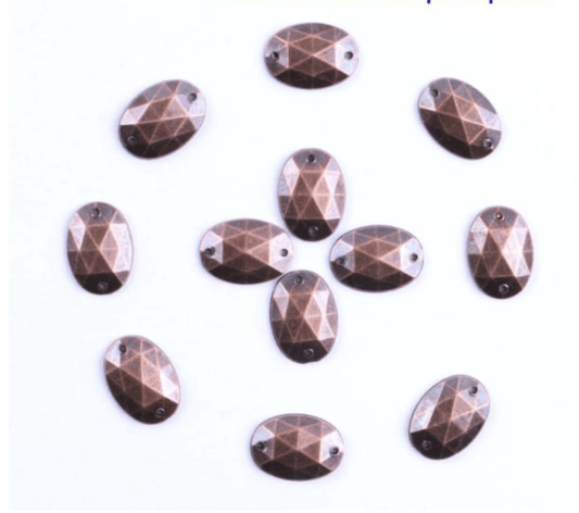 Sundaylace Creations & Bling 10*14mm Rustic Rose Gold Metallic Oval, Sew on, Resin Gems