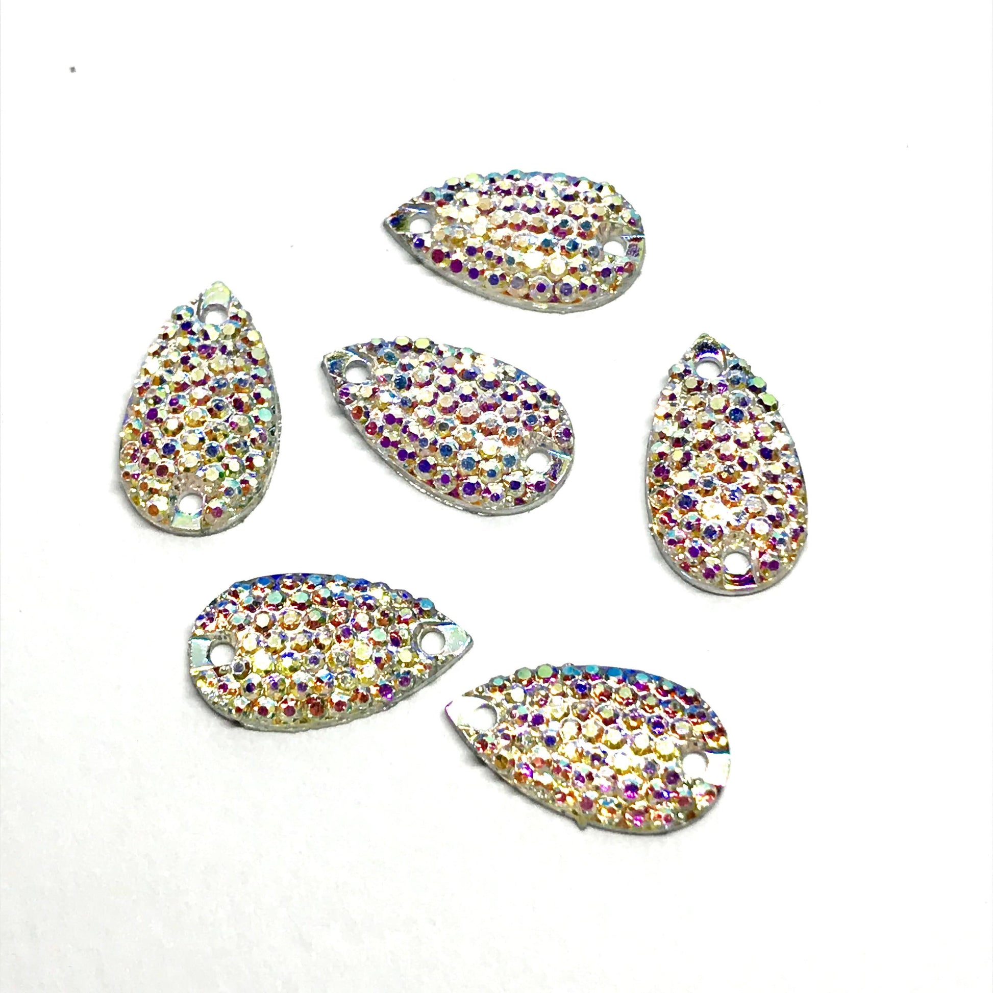 Sundaylace Creations & Bling Resin Gems 10*18mm Ab and Purple Mermaid texture Teardrop, flat back, sew on, Resin Gem