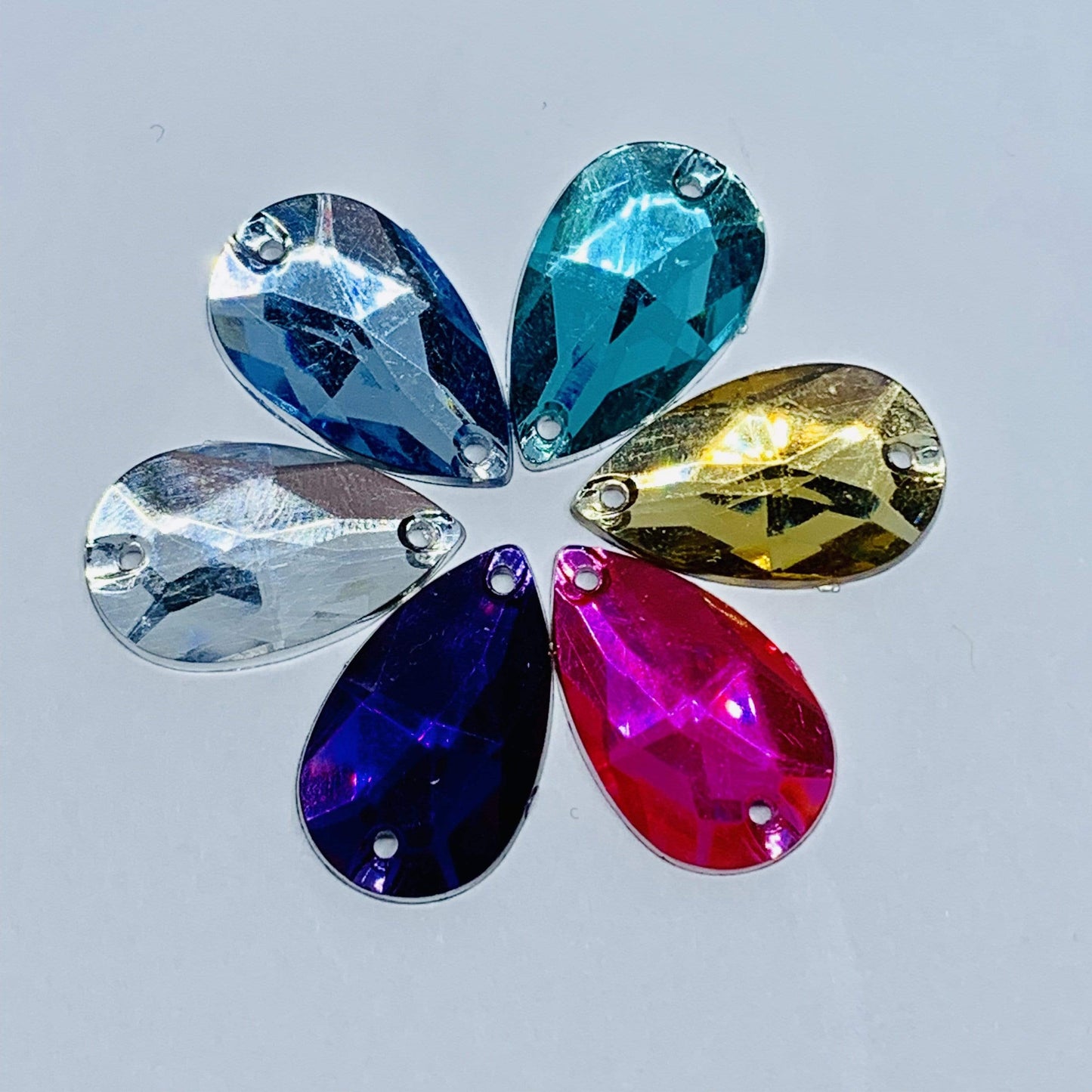 Sundaylace Creations & Bling Resin Gems 10*18mm Mulit-colour Teardrop, Sew on, Resin Gem