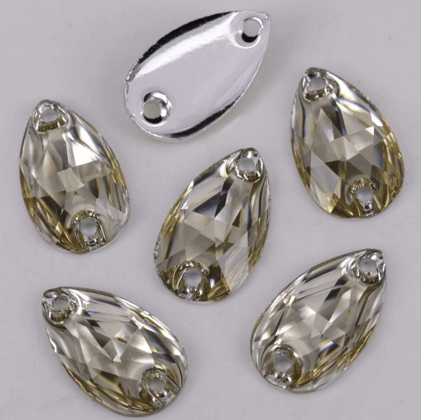 Sundaylace Creations & Bling Resin Gems Gold-Champange 10*18mm Mulit-colour Teardrop, Sew on, Resin Gem
