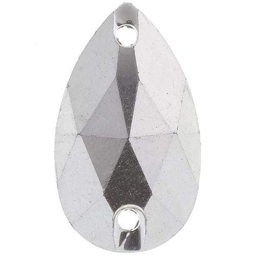 Sundaylace Creations & Bling Resin Gems 17*28mm 10.5*18mm & 17*28mm Rustic Metallic Silver Teardrop Sew on, Resin Gem