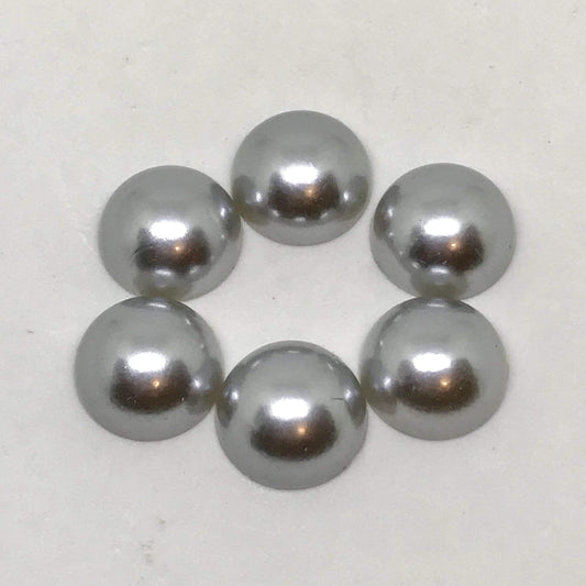 Sundaylace Creations & Bling Pearl Gems 14mm Grey Pearl 10mm - 14mm Grey Pearl Glue on Resin Gem