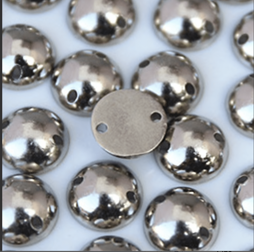 Sundaylace Creations & Bling Resin Gems 8mm Silver 10mm Gold & Gunmetal, 8mm  Silver, Metallic Sew On, Resin Gem