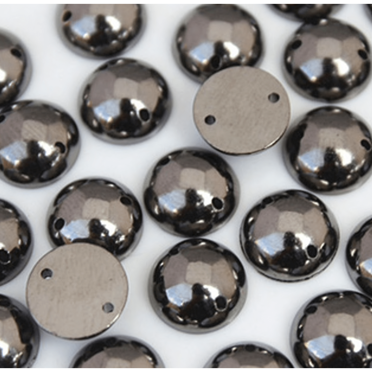 Sundaylace Creations & Bling Resin Gems 10mm Gunmetal 10mm Gold & Gunmetal, 8mm  Silver, Metallic Sew On, Resin Gem