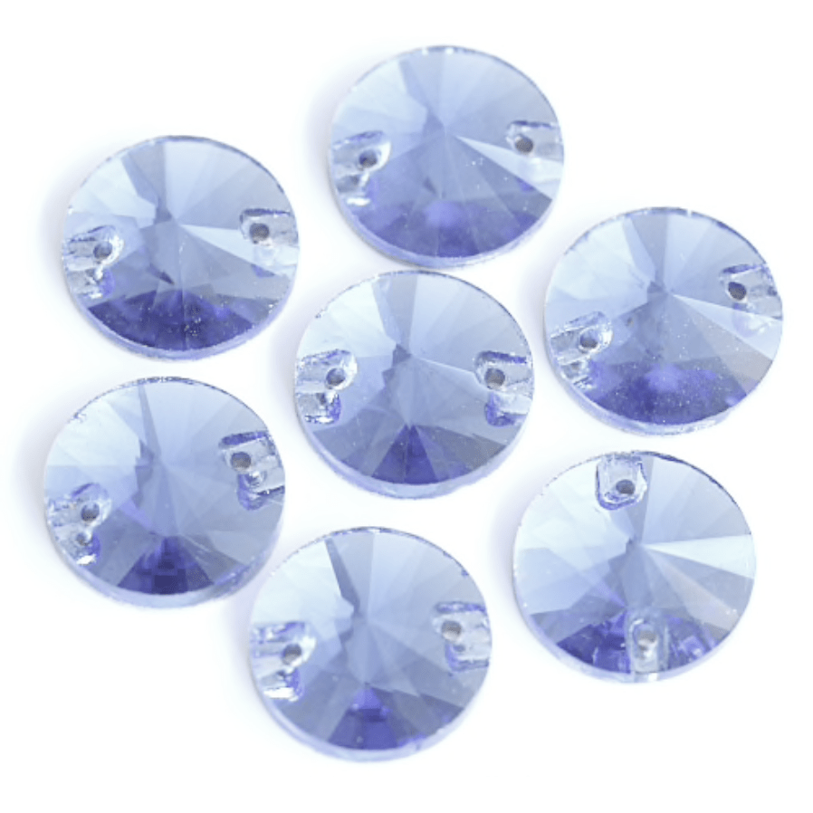Sundaylace Creations & Bling Glass Gem Light Blue / 10mm 10mm Rivoli Glass Gem, Sew On (Multiple colours)