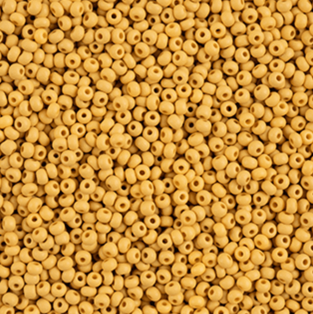 Preciosa Ornela 11/0 Preciosa Seed Beads 11/0 Chalk Yellow-Brown Matte Dyed Permalux Opaque Preciosa Seed Beads (22g)
