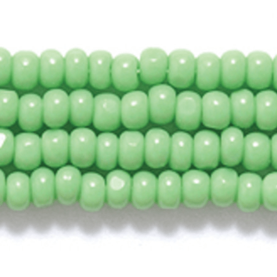 11/0 Charlotte Cut Czech Seed Bead- Green Opaque  *Hank Charlotte Cut Seedbeads