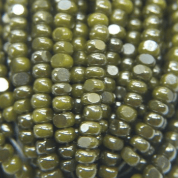 11/0 Charlotte Cut Seed Bead- Ionized Opaque Olivine Green *10g Hank* Charlotte Cut Seedbeads
