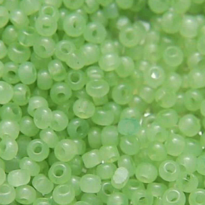 11/0 Charlotte Cut SHEEN India Seed Bead- Opal Avocado Green *10g Hank* Charlotte Cut Seedbeads